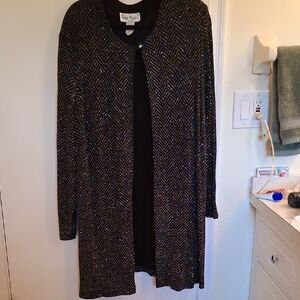 Ronni Nicole Black Cardigan with Silver Accents